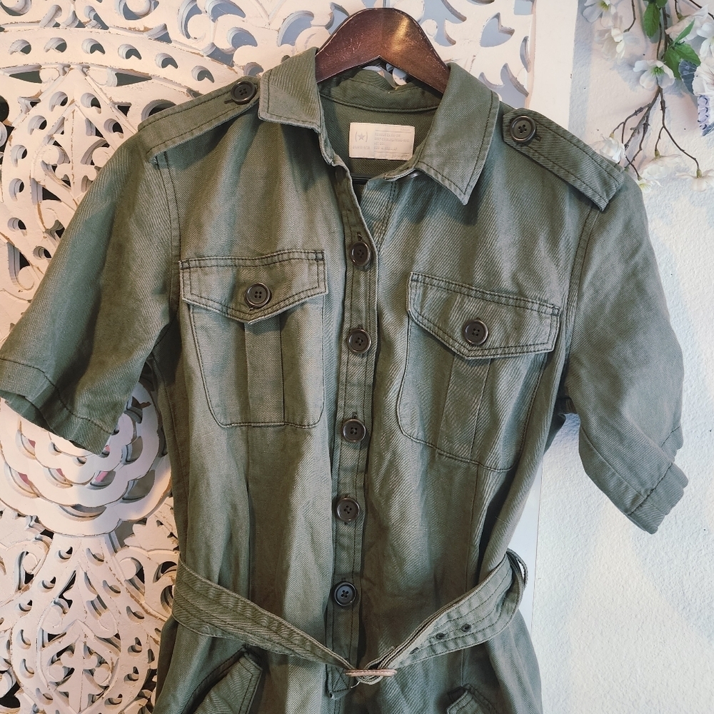 Heritage collection of Banana Republic romper Olive Color Sz 4 - Picture 7 of 15